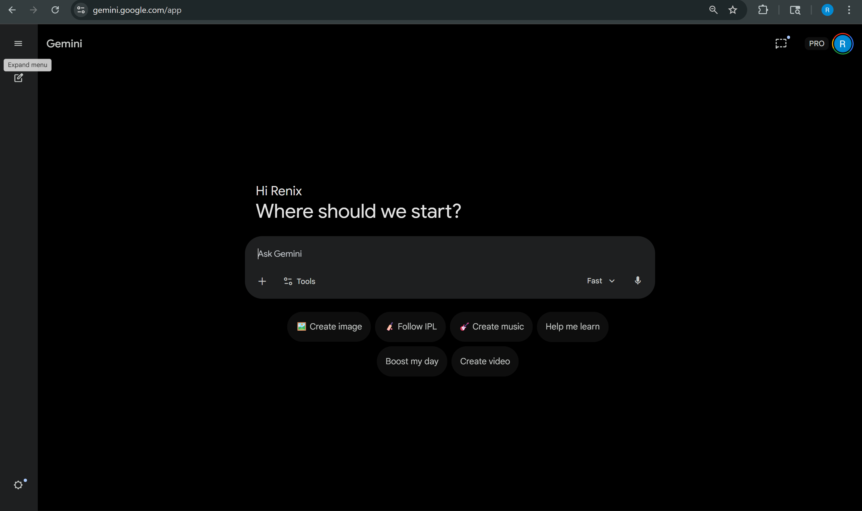 Gemini AI — generate homepage content
